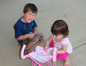 Emily and a friend enjoy the day
