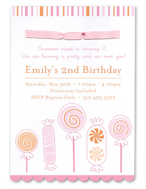 Emily's personalized invitation