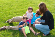Emily relaxes after a long, happy day with friends