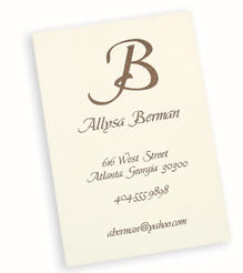 Personalized calling card stationery Stylish personalized calling card stationery