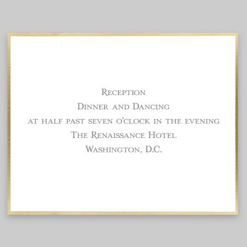Gold Silhouette Reception Card - Raised Ink