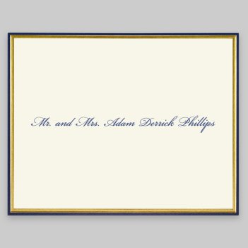 Gold and Navy Minuet Informal Note - Raised Ink