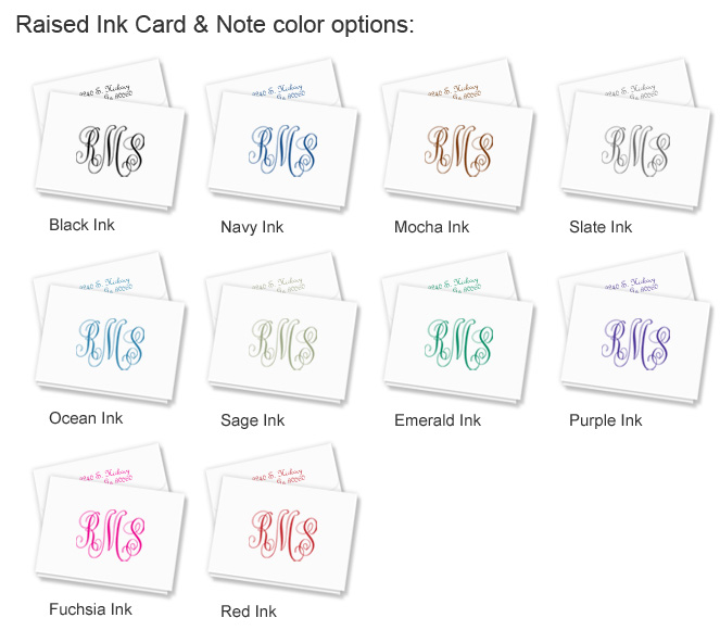 raised-print Ink Colors
