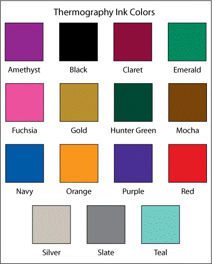 Raised-print Ink Colors