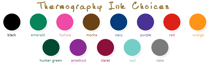 Raised-print Ink Colors