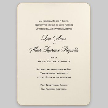 LaTour Wedding Invitation Card - Raised Ink