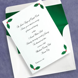 Holly Corners Invitation Card