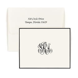 Double Thick Classic Monogram Bordered Note Double Thick Classic Monogram Bordered Note