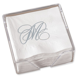 Silver Flourish Beverage Napkins with Holder Silver Flourish Beverage Napkins with Holder