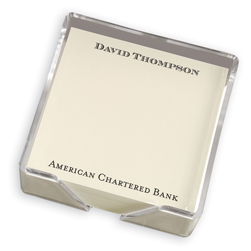 Currency Cotton Memo Square with Holder