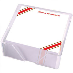 Red Stripes Memo Squares with Holders