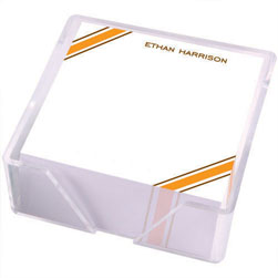 Orange Stripes Memo Squares with Holders