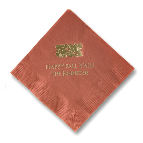 Happy Fall Foil-Stamped Napkins