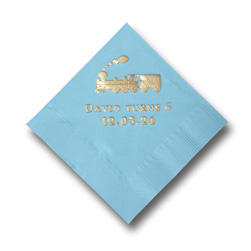 Train Foil-Stamped Napkins