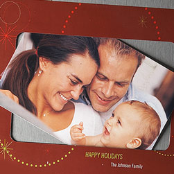 Burgundy Holiday Photo Magnets