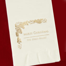 Holly & Berries Holiday Guest Towel