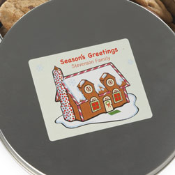 Gingerbread House Holiday Labels