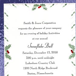 Holly Wrap Invitation Card