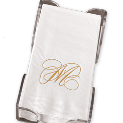 Gold Flourish Guest Towels with Holder