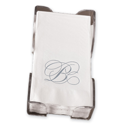 Silver Flourish Guest Towels with Holder