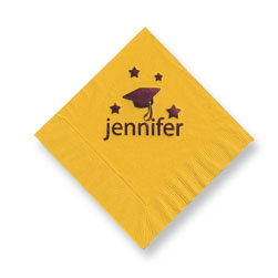 Cap and Name Foil-Stamped Napkins