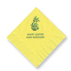 Bunny in Basket Foil-Stamped Napkins