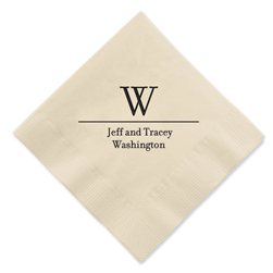 Initial and Name Foil-Stamped Napkins Initial and Name Foil-Stamped Napkins