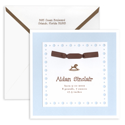 Blue Happy Horsie Announcement Cards Blue Happy Horsie Announcement Cards