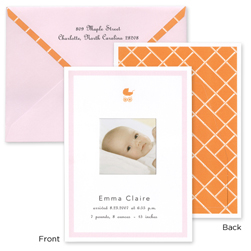 Pink Fifth Avenue Pram Photo Announcements