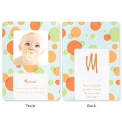 Blue Bubbles Photograph Announcement Cards Blue Bubbles Photograph Announcement Cards