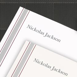 Silver & Brown Stately Striped Cards