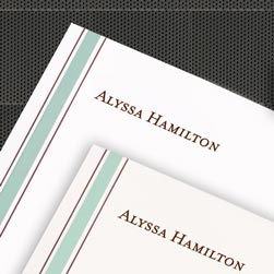 Mint & Brown Stately Striped Cards