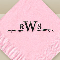 Romance Monogram Foil Stamped Napkins