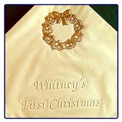 Wreath Napkin with Name