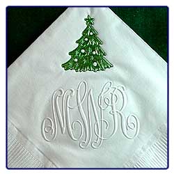 Christmas Tree Napkin with Monogram