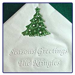 Christmas Tree Napkin with Name