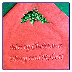 Holly Napkin with Name