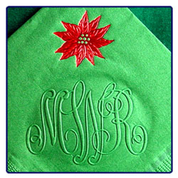 Poinsettia Napkin with Monogram