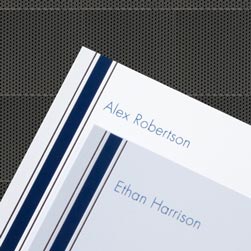 Navy & Brown Stately Striped Cards