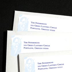 Blue Botanical Return Address Labels