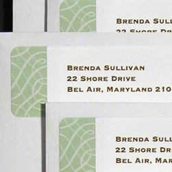 Green Scroll Return Address Labels