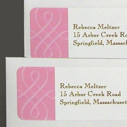 Pink Scroll Return Address Labels