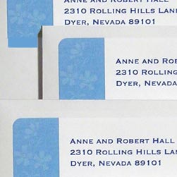 Blue Flowers Return Address Labels