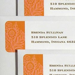 Orange Daisy Return Address Labels