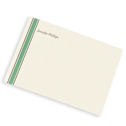 Mint & Brown Stately Striped Card