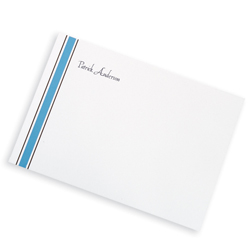 Sky Blue & Brown Stately Striped Card