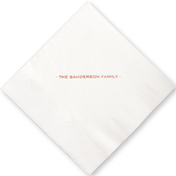 One Line Foil Stamped Napkins