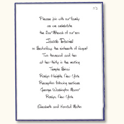 Navy and Silver Minuet Card Invitation