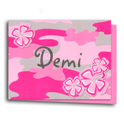 Pink Camouflage Note Cards