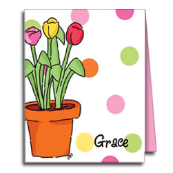 Potted Tulips Note Cards